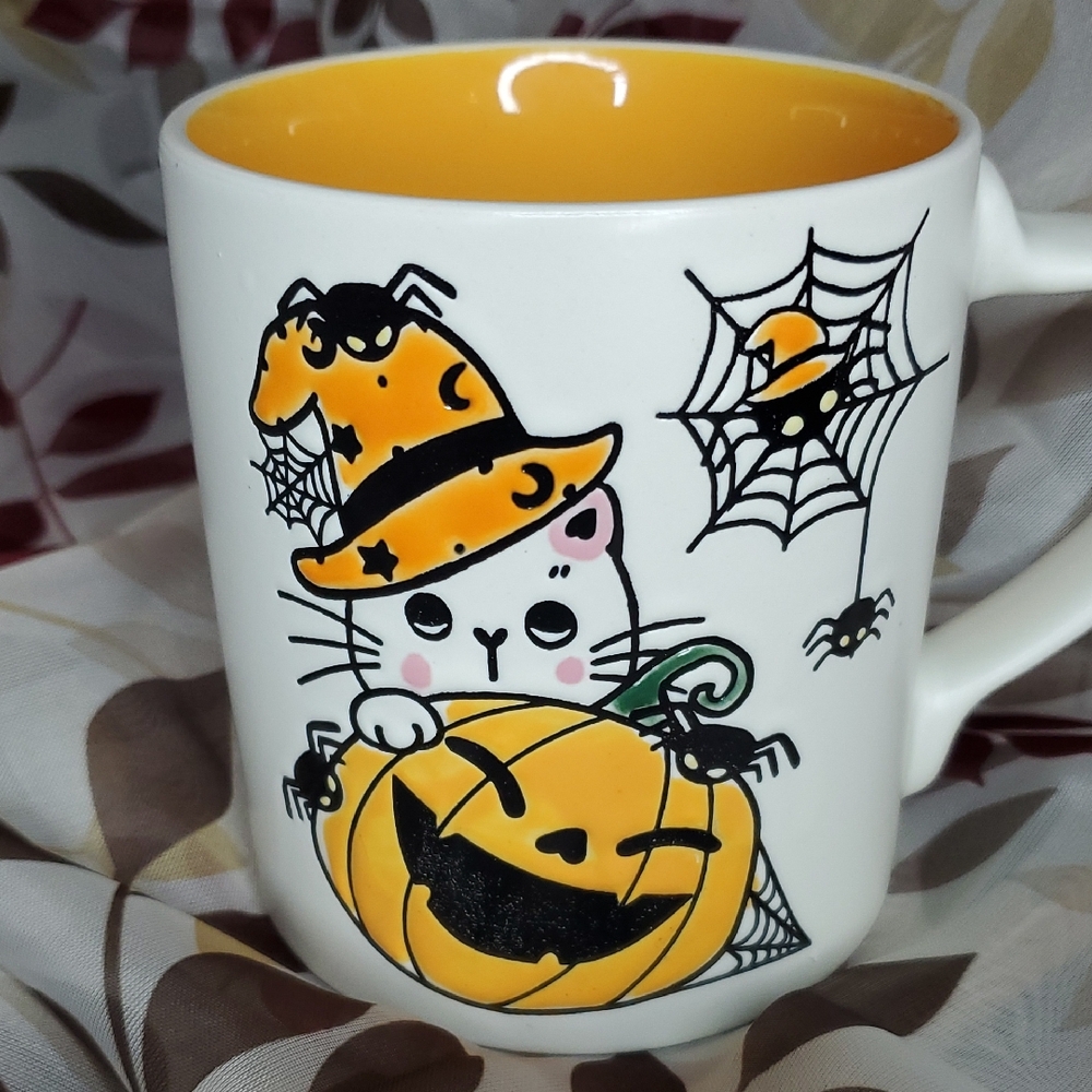 Halloween Cat and Pumpkin‎ Mug